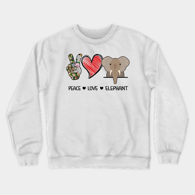 Peace Love Elephants Crewneck Sweatshirt by vip.pro123